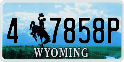 WY license plate 47858P