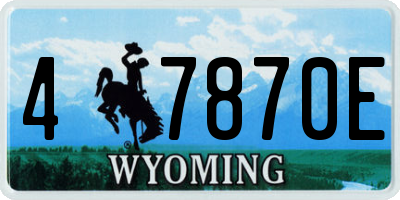 WY license plate 47870E