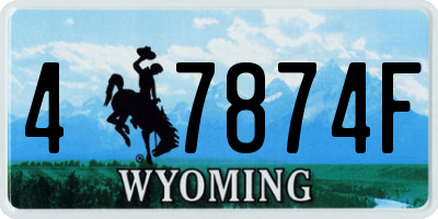 WY license plate 47874F