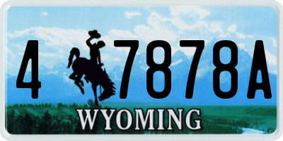 WY license plate 47878A