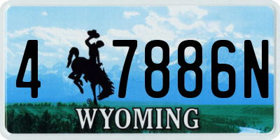 WY license plate 47886N
