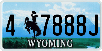 WY license plate 47888J