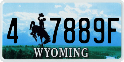 WY license plate 47889F