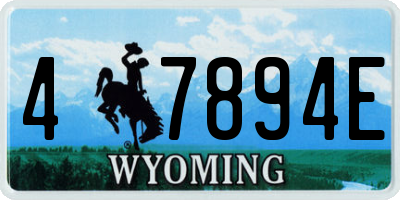 WY license plate 47894E