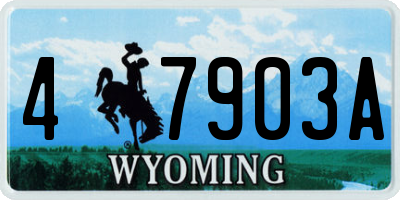 WY license plate 47903A