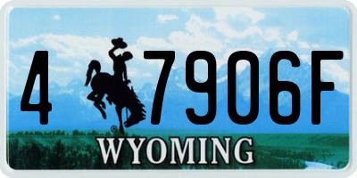WY license plate 47906F