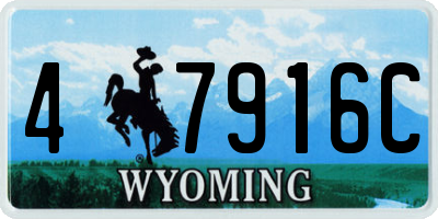 WY license plate 47916C