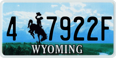 WY license plate 47922F