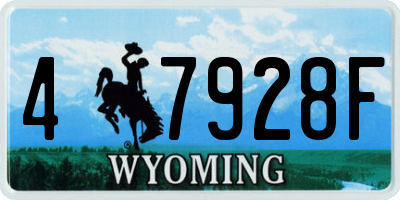 WY license plate 47928F