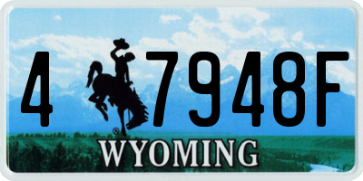 WY license plate 47948F