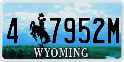 WY license plate 47952M