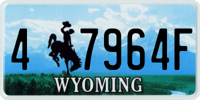 WY license plate 47964F