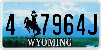 WY license plate 47964J