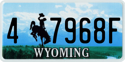 WY license plate 47968F