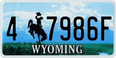 WY license plate 47986F