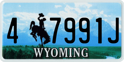 WY license plate 47991J