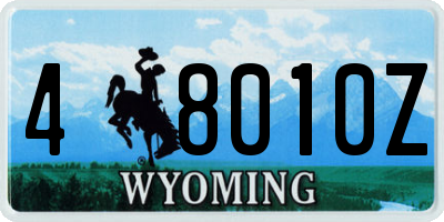 WY license plate 48010Z
