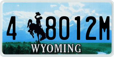 WY license plate 48012M
