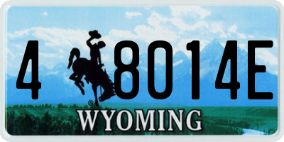 WY license plate 48014E