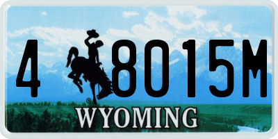 WY license plate 48015M