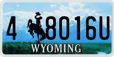 WY license plate 48016U