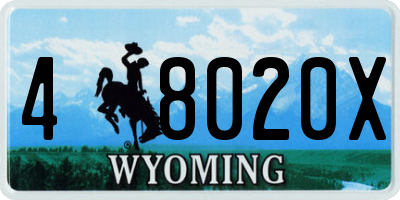 WY license plate 48020X