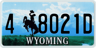 WY license plate 48021D