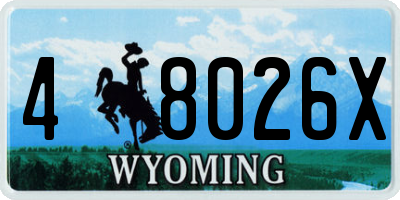 WY license plate 48026X