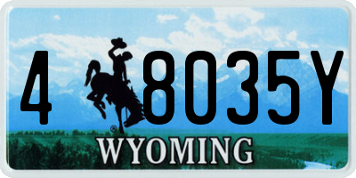 WY license plate 48035Y