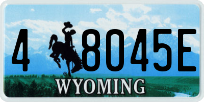 WY license plate 48045E
