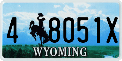 WY license plate 48051X