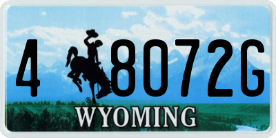 WY license plate 48072G
