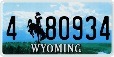 WY license plate 480934