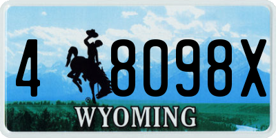 WY license plate 48098X