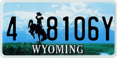 WY license plate 48106Y