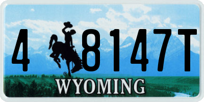 WY license plate 48147T