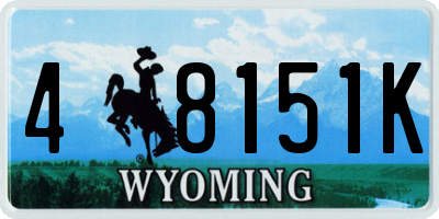 WY license plate 48151K