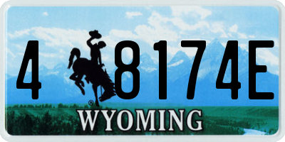 WY license plate 48174E