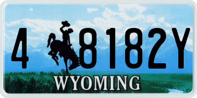 WY license plate 48182Y