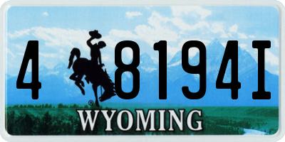 WY license plate 48194I