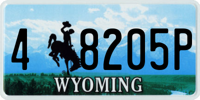 WY license plate 48205P
