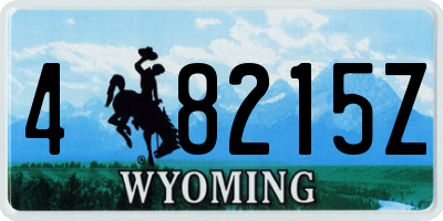 WY license plate 48215Z