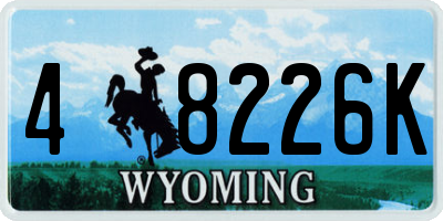 WY license plate 48226K
