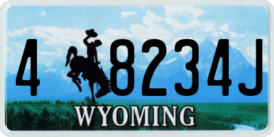 WY license plate 48234J