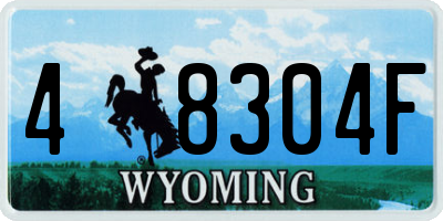 WY license plate 48304F