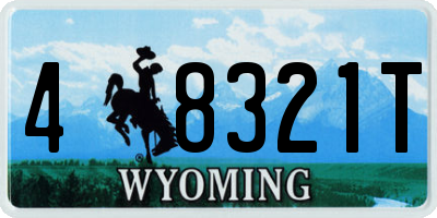 WY license plate 48321T