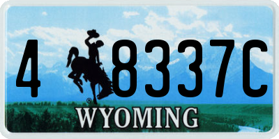 WY license plate 48337C