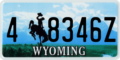 WY license plate 48346Z
