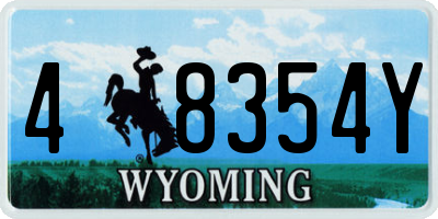 WY license plate 48354Y