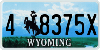 WY license plate 48375X